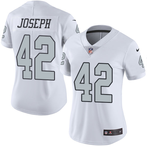 Women's Elite Karl Joseph Nike Jersey White - #42 Rush NFL Oakland Raiders